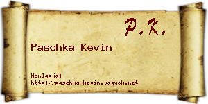 Paschka Kevin névjegykártya